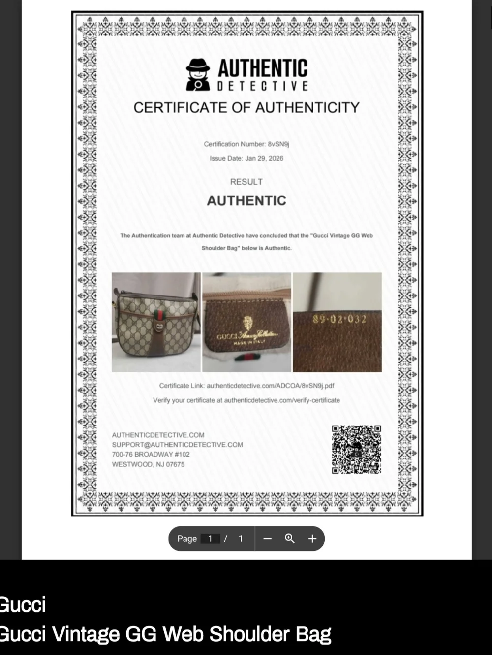 Authentic Vintage Gucci Canvas Sherry Line Shoulder Bag With Digital COA - Picture 2 of 15